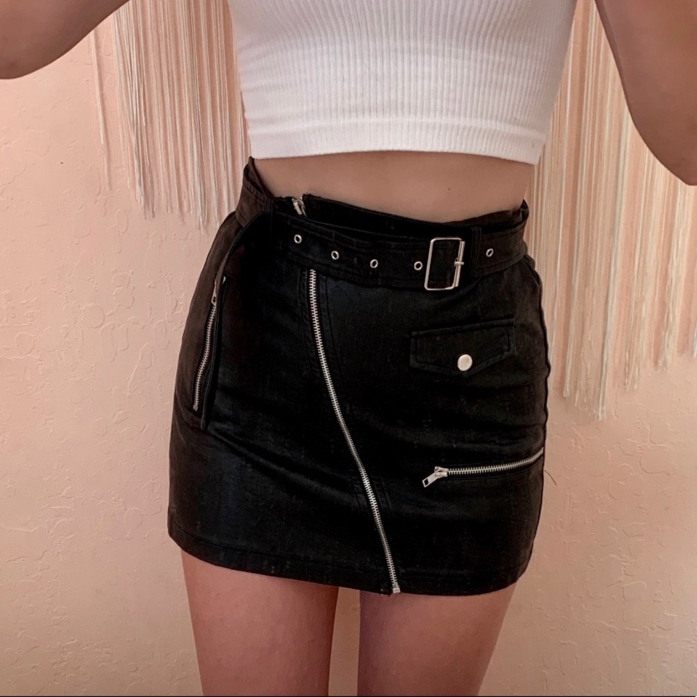 LF Faux Leather Black Skirt